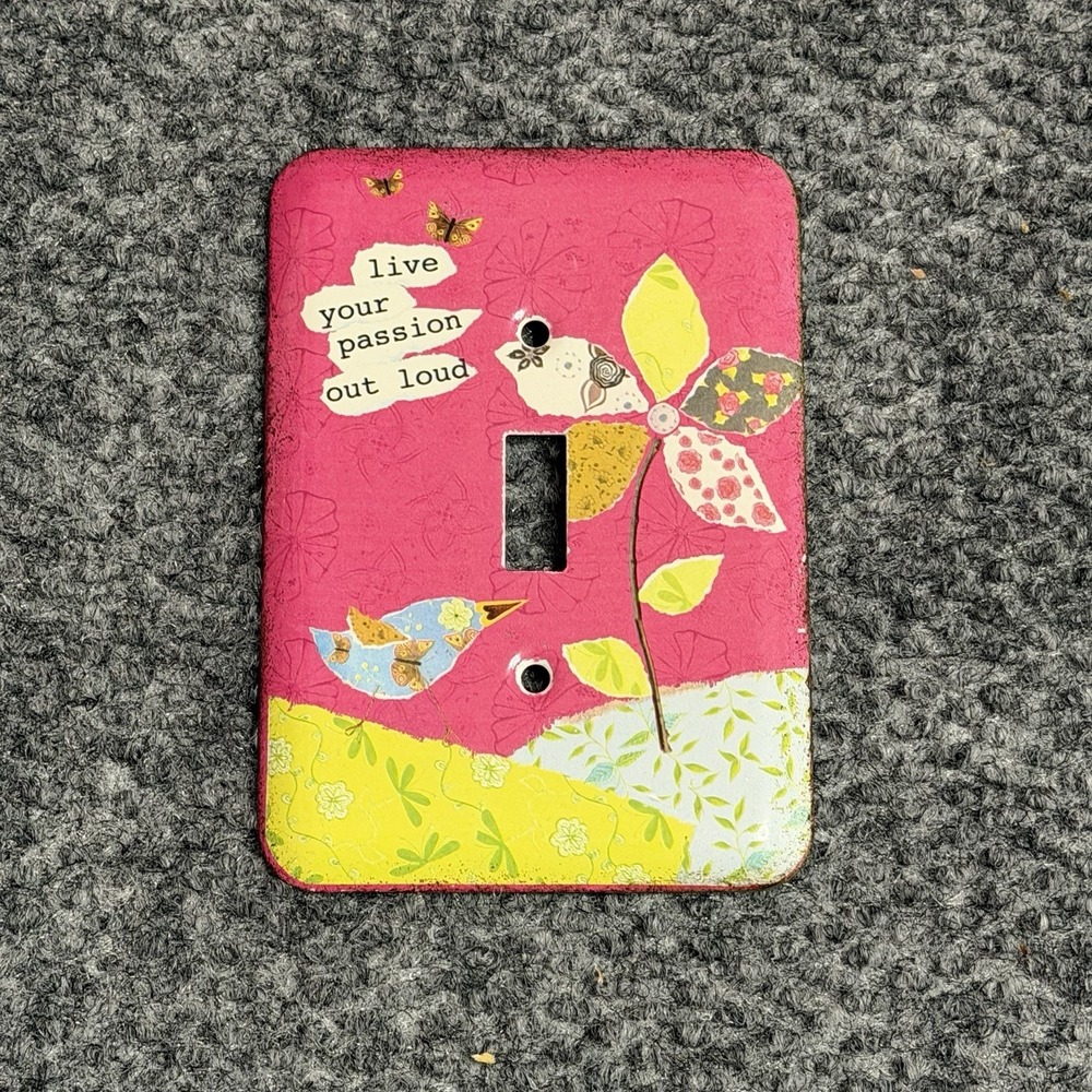 Single toggle switch Inspirational cover plate 3x5" Caroline Simas
